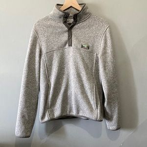l. l. bean quarter zip gray long sleeve top sweater